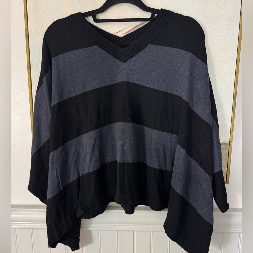 Planet by Lauren G Gray and Brown V-Neck Sweater with Relaxed Fit